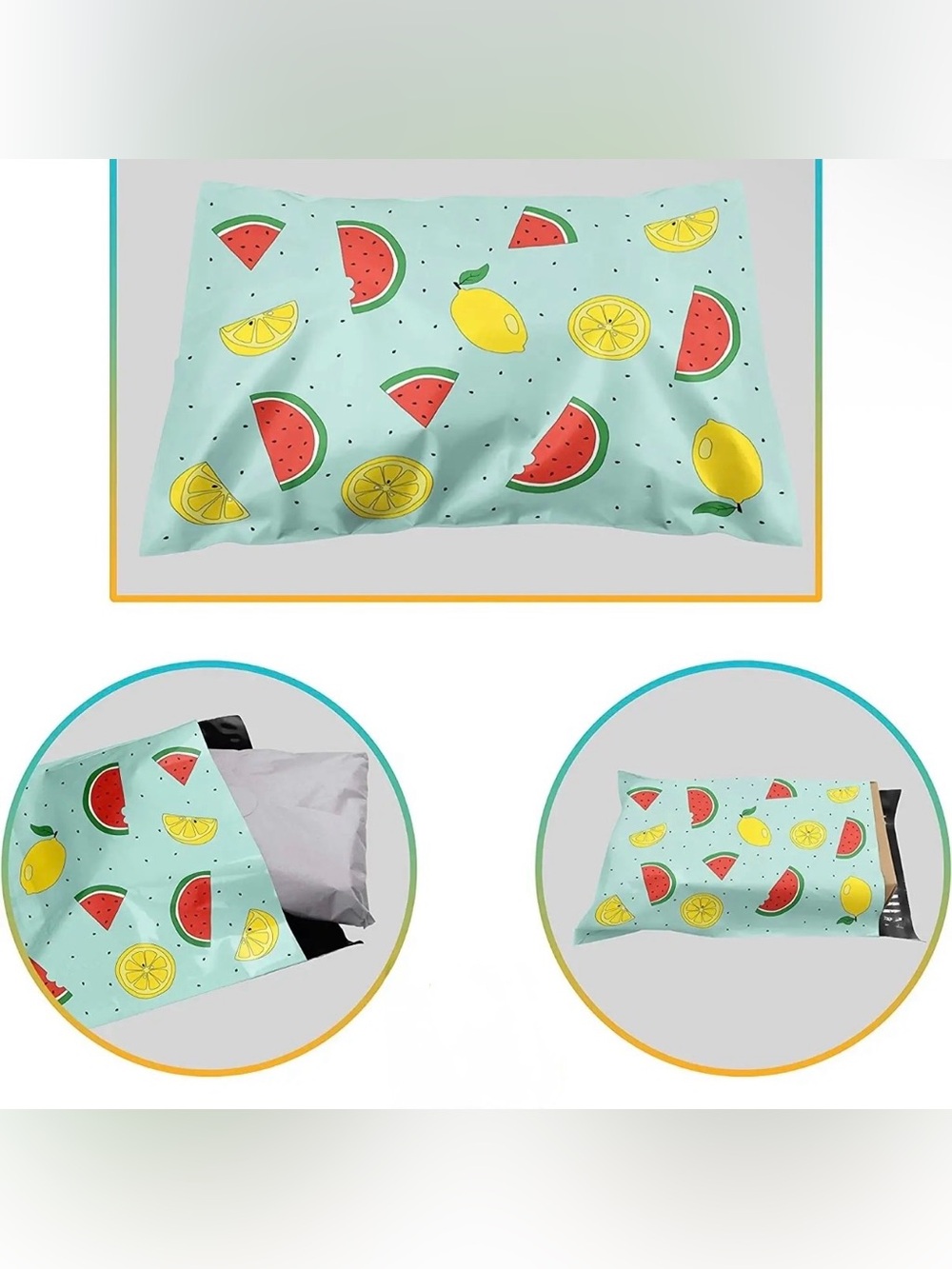 Poly Mailer Bags 10 x 13 Watermelons & Lemons Set of 50 - Picture 5 of 5